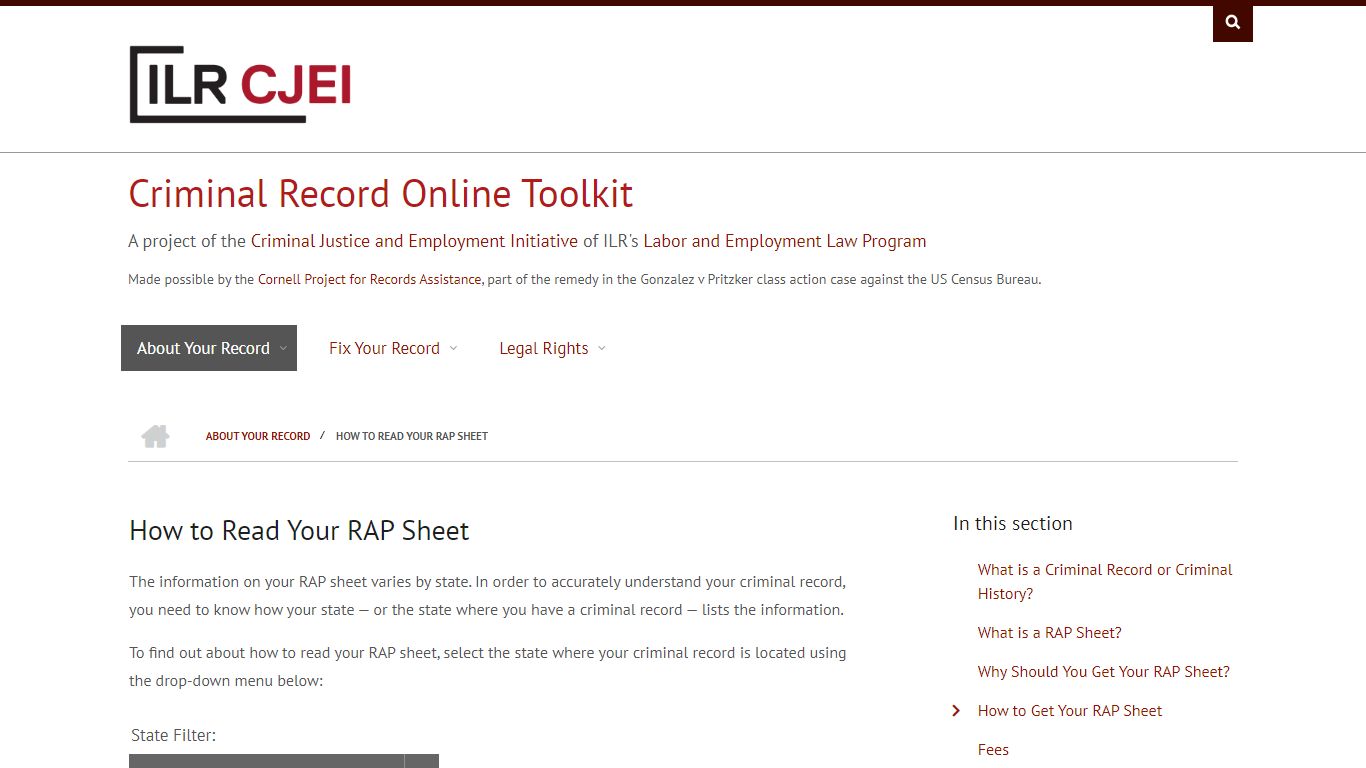 How to Read Your RAP Sheet - Criminal Justice and Employment Initiative