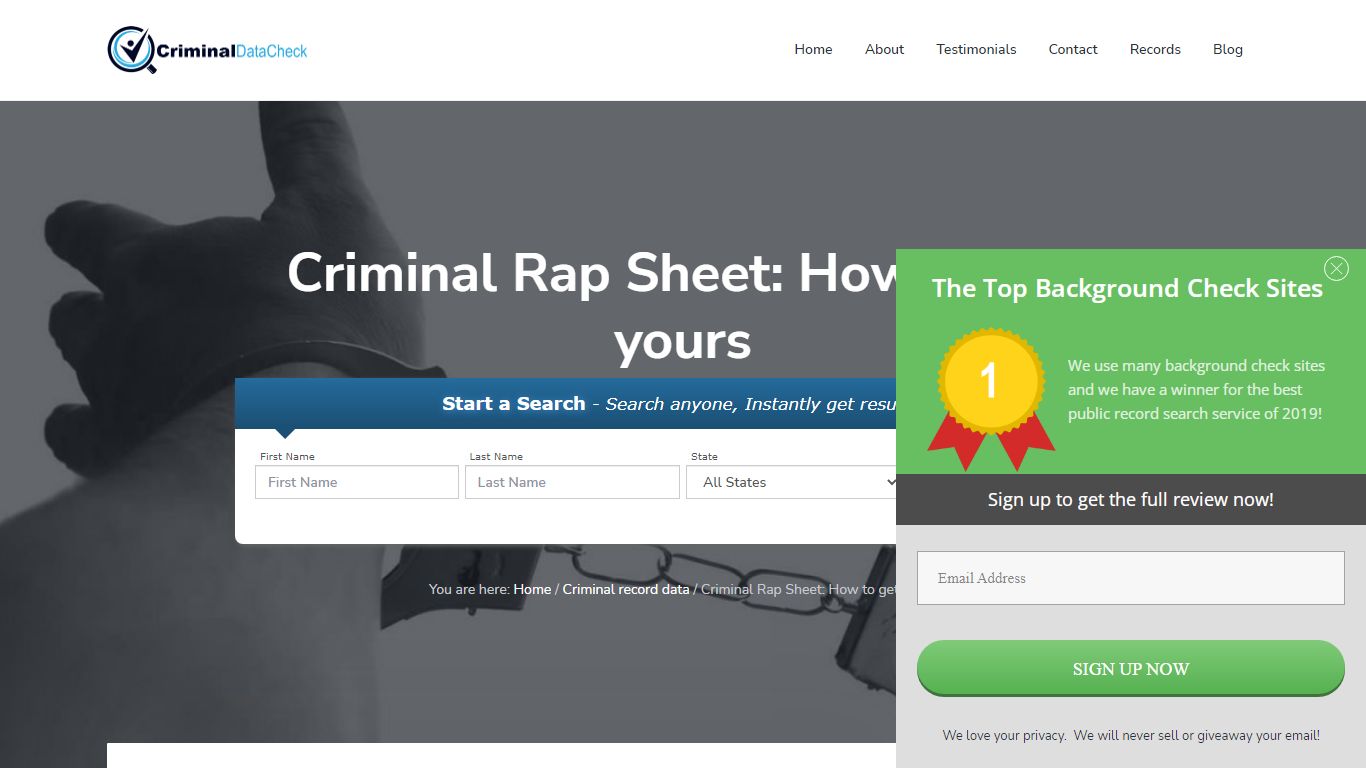 Criminal Rap Sheet: How to get yours - Find Criminal, Arrest, & Court ...